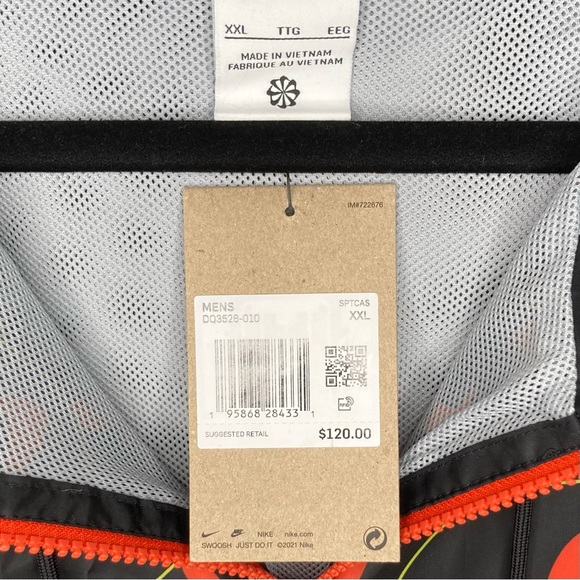 Nike 2XL XXL Go The Extra Smile Windbreaker Anorak Sports Jacket DQ3526 010 Mens - Picture 7 of 16